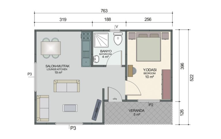 kktc prefabrik ev model 1